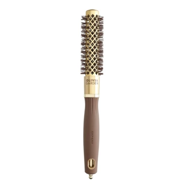 Brosse brushing Expert Blowout Shine nylon ondulé doré & marron 20mm Olivia Garden
