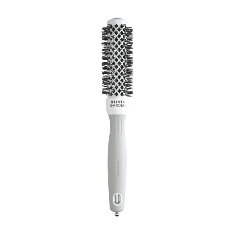 Brosse brushing Expert Blowout Shine nylon blanc gris 25mm Olivia Garden