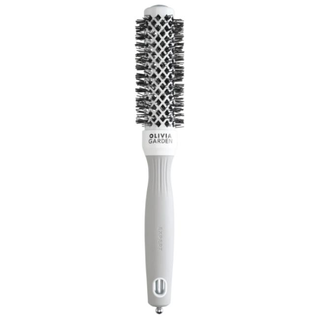 Brosse brushing Expert Blowout Shine nylon blanc gris 25mm Olivia Garden