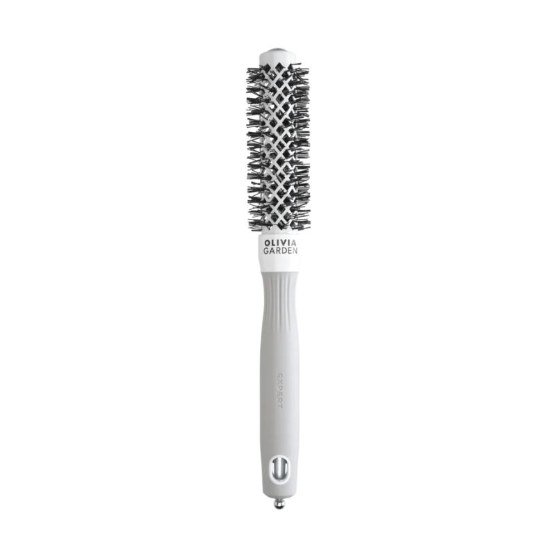 Brosse brushing Expert Blowout Shine nylon blanc & gris 20mm Olivia Garden