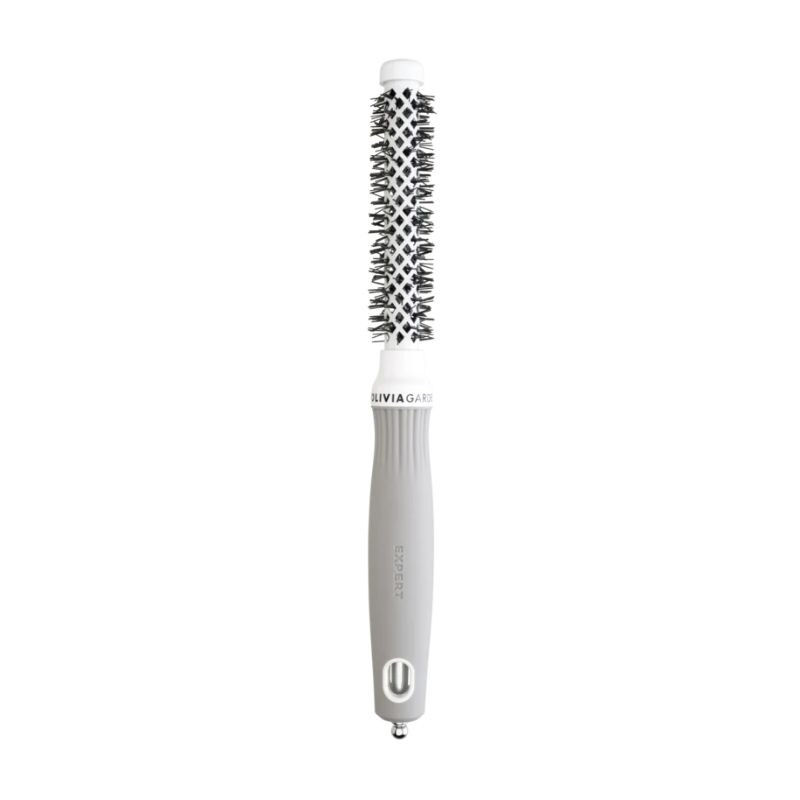 Brosse brushing Expert Blowout Shine nylon blanc & gris 15mm Olivia Garden