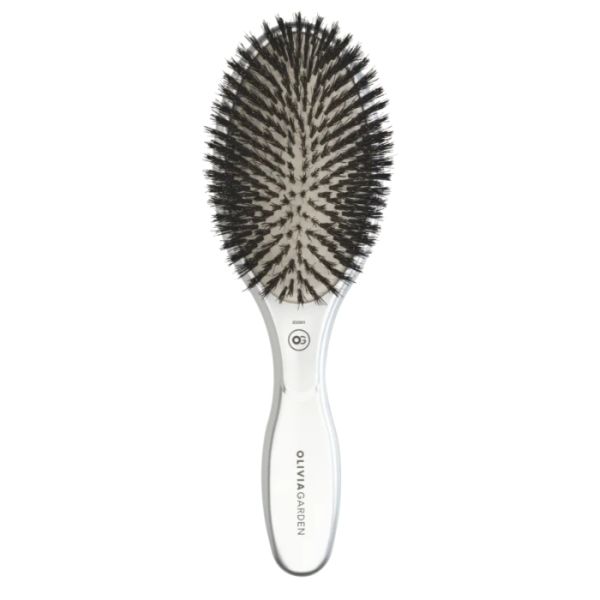 Brosse Expert Care Oval poils de sanglier argent Olivia Garden Brosse Expert Care Oval poils de sanglier argent Olivia Garden