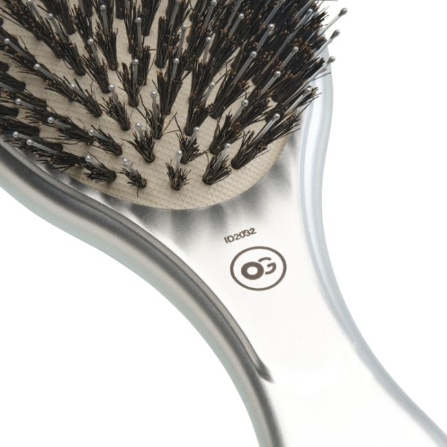 Brosse Expert Care Oval poils de sanglier & nylon argent Olivia Garden