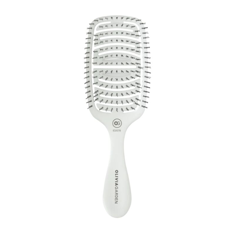 Brosse Essential Care Flex pour cheveux fins Ice White Olivia Garden