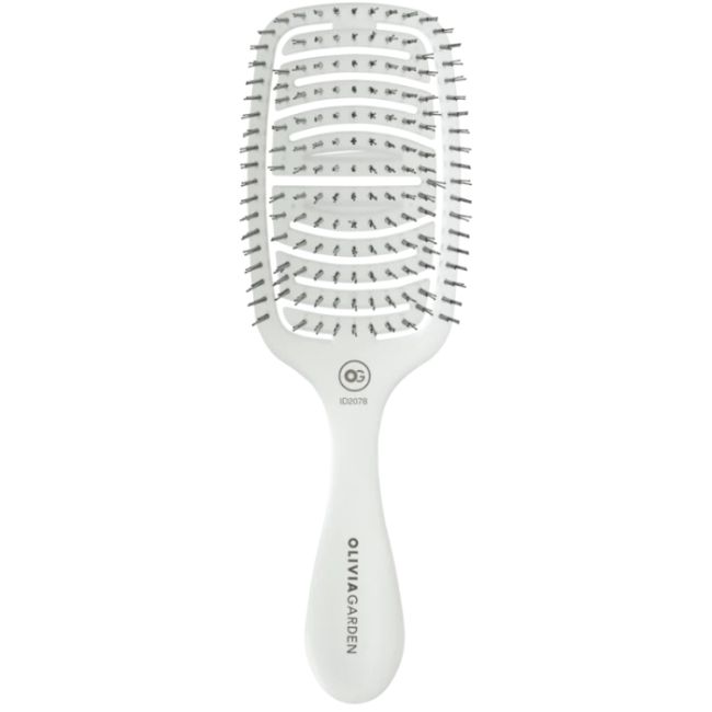 Brosse Essential Care Flex pour cheveux fins Ice White Olivia Garden