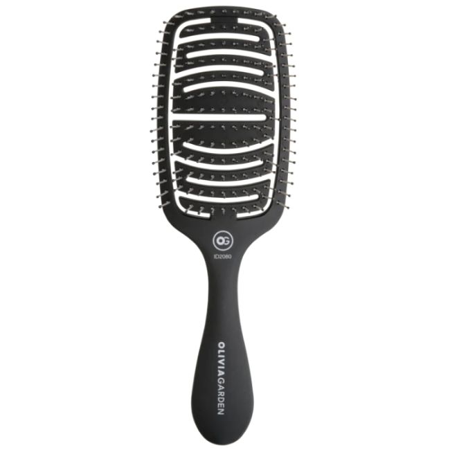 Brosse Essential Care Flex pour cheveux épais Matt Black Olivia Garden
