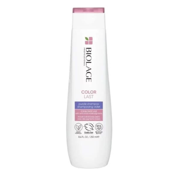 Shampoing violet neutralisant reflets jaunes cheveux colorés Color Last Biolage 250ml Shampoing violet neutralisant reflets jaunes cheveux colorés Color Last Biolage 250ml
