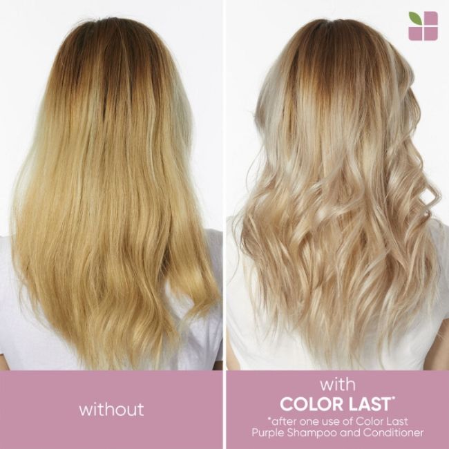 Shampoing violet neutralisant reflets jaunes cheveux colorés Color Last Biolage 250ml