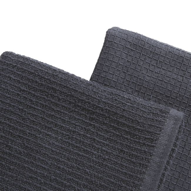 Paquet de 6 serviettes barbier double face noires Barbury's Paquet de 6 serviettes barbier double face noires Barbury's