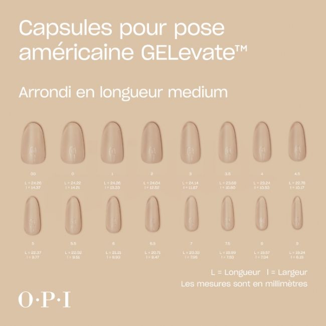 Capsules en Gel Souple Capsules Medium Arrondi GELevate OPI 1 boîte (640 pcs)