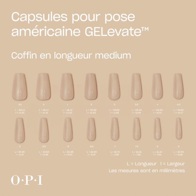 Capsules en Gel Souple Capsules Medium Coffin GELevate OPI 1 boîte (640 pcs)