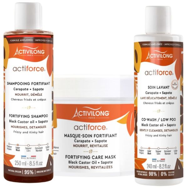 Trio fortifying shampoo, cleansing cream and mask Actiforce Activilong Trio fortifying shampoo, cleansing cream and mask Actiforce Activilong