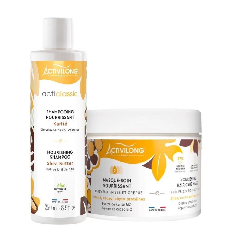 Nourishing shampoo and mask duo with Shea Activilong