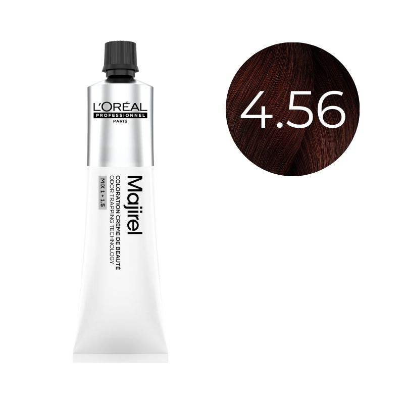 Coloration Majirel Châtain Acajou Rouge 4.56 L'Oréal Professionnel 60ml