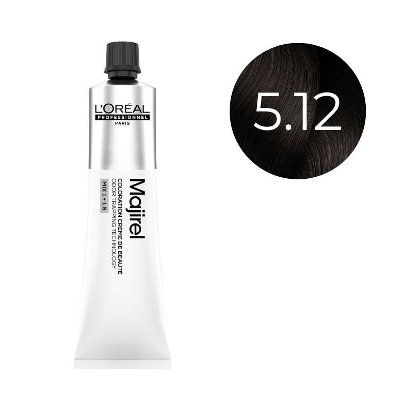 Coloration Majirel Châtain Clair Cendré Irisé 5.12 L'Oréal Professionnel 60ml