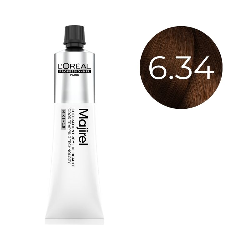 Coloration Majirel Blond Foncé Doré Cuivré 6.34 L'Oréal Professionnel 60ml