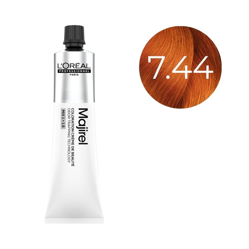 Coloration Majirel Blond Cuivré Profond 7.44 L'Oréal Professionnel 60ml