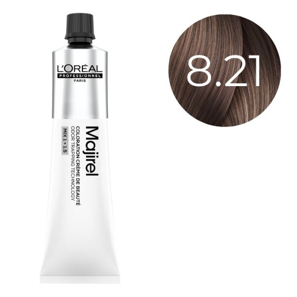 Coloration Majirel Blond Clair Irisé Cendré 8.21 L'Oréal Professionnel 60ml