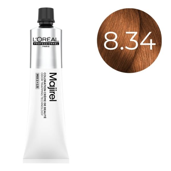 Coloration Majirel Blond Clair Doré Cuivré 8.34 L'Oréal Professionnel 60ml Coloration Majirel Blond Clair Doré Cuivré 8.34 L'Oréal Professionnel 60ml
