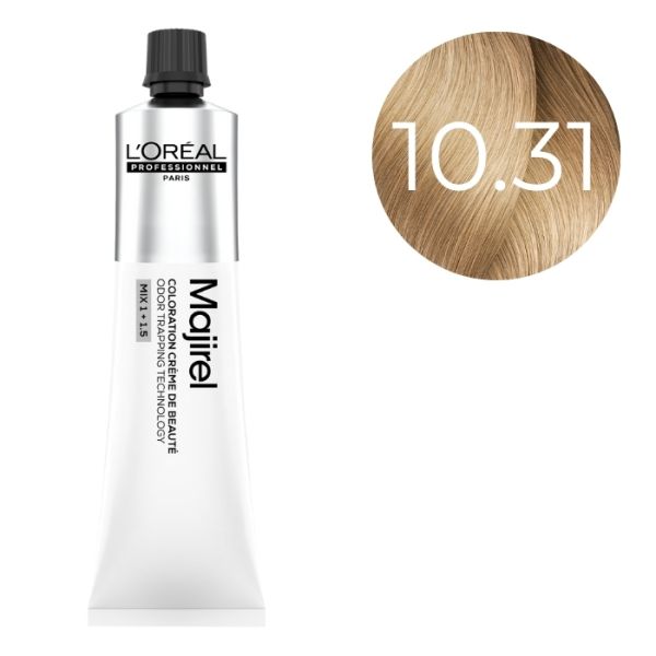 Coloration Majirel Blond Très Très Clair 10.31 Doré Cendré L'Oréal Professionnel 60ml Coloration Majirel Blond Très Très Clair 10.31 Doré Cendré L'Oréal Professionnel 60ml