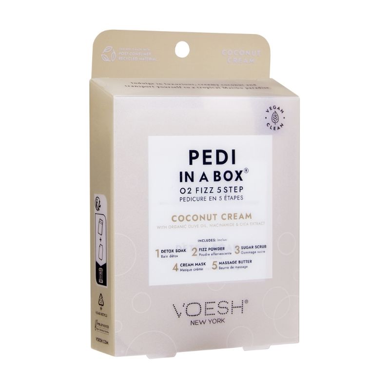 Soin des pieds 5 étapes Pedi in a box O2 Fizz Coconut Cream Voesh