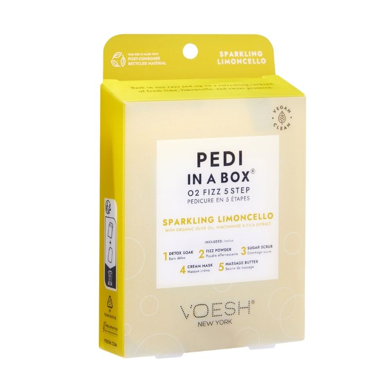 Soin des pieds 5 étapes Pedi in a box O2 Fizz Sparkling Limoncello Voesh