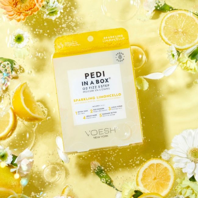 Soin des pieds 5 étapes Pedi in a box O2 Fizz Sparkling Limoncello Voesh