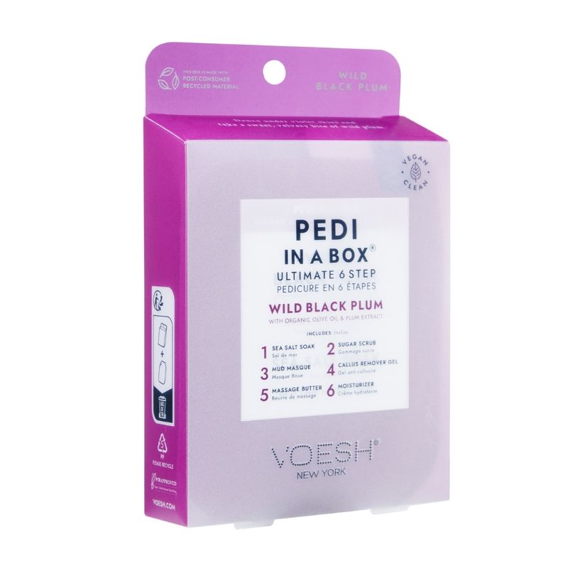 Soin des pieds 6 étapes Pedi in a box Ultimate Wild Black Plum Voesh