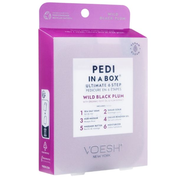 Soin des pieds 6 étapes Pedi in a box Ultimate Wild Black Plum Voesh Soin des pieds 6 étapes Pedi in a box Ultimate Wild Black Plum Voesh