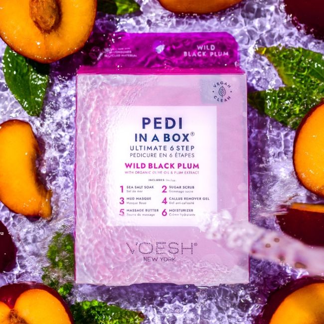 Soin des pieds 6 étapes Pedi in a box Ultimate Wild Black Plum Voesh