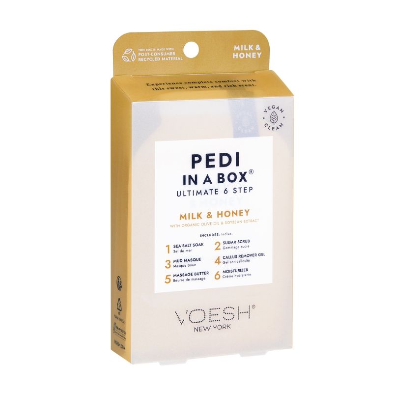 Soin des pieds 4 étapes Pedi in a box Deluxe Honey Oatmilk Nourish Voesh