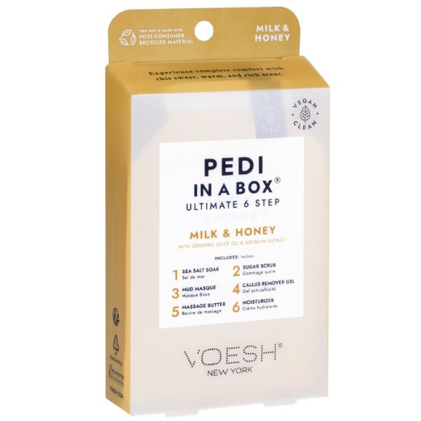 Soin des pieds 4 étapes Pedi in a box Deluxe Honey Oatmilk Nourish Voesh Soin des pieds 4 étapes Pedi in a box Deluxe Honey Oatmilk Nourish Voesh