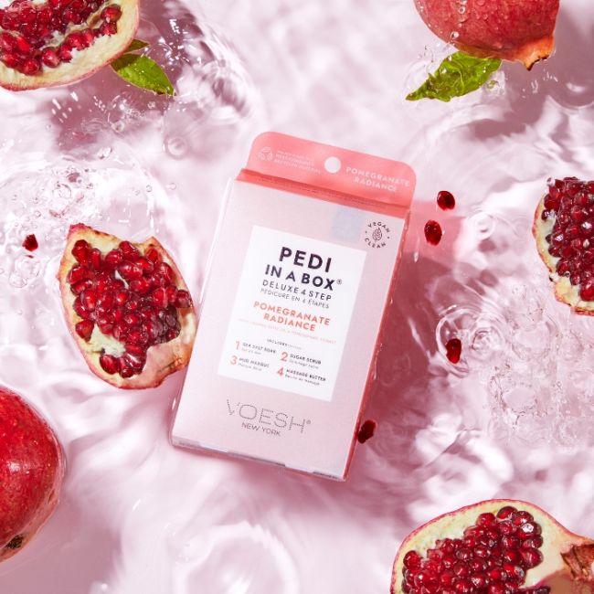 Soin des pieds 4 étapes Pedi in a box Deluxe Pomegranate Radiance Voesh