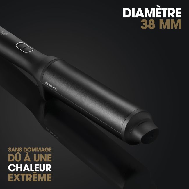 Boucleur ghd chronos curve max wand se traduce como "Rizador ghd chronos curve max" en español.