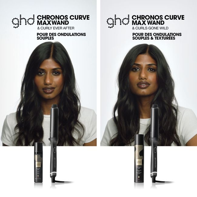 Boucleur ghd chronos curve max wand se traduce como "Rizador ghd chronos curve max" en español.
