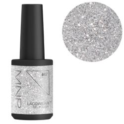 Easy removal semi-permanent nail polish Lacqwear 47 Glitter Silver Smart Line MNP 10ml