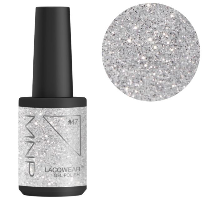 Semi-permanenter Nagellack einfache Entfernung Lacqwear 47 Glitter Argento Smart Line MNP 10ml