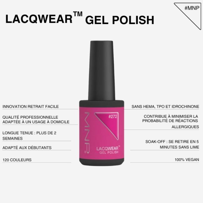 Easy removal semi-permanent nail polish Lacqwear 259 Call Me Smart Line MNP 10ml