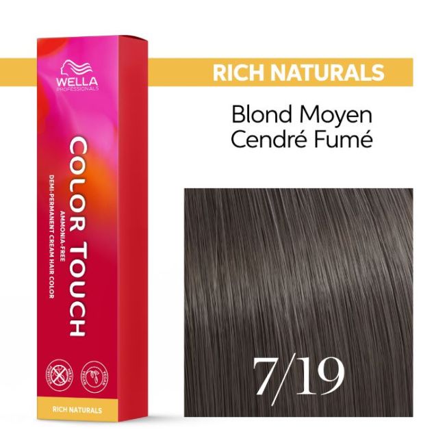 Coloration Color Touch Surreal 7/19 blond moyen cendré fumé Wella 60ML