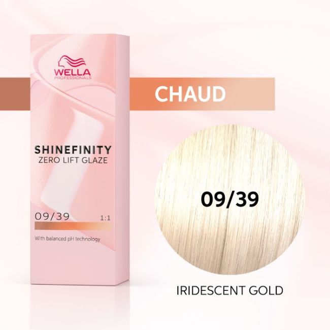 Coloration gloss Shinefinity Surreal 09/39 blond très clair doré fumé Wella 60ML