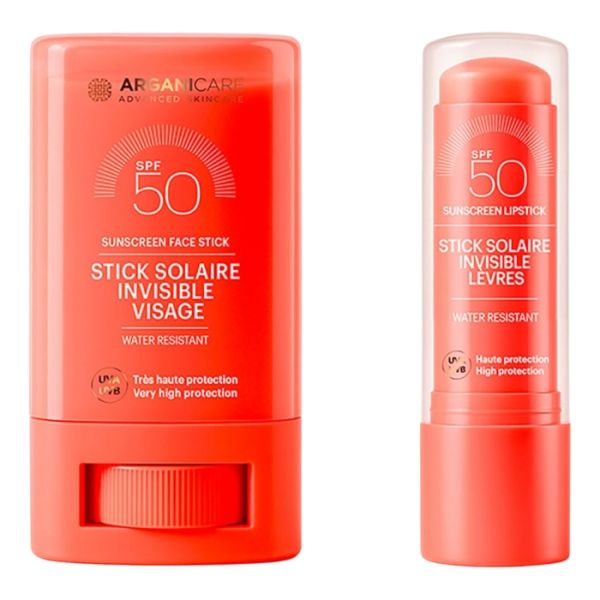 Duo de Sticks Solaire Visage & Lèvres SPF 50Arganicare
