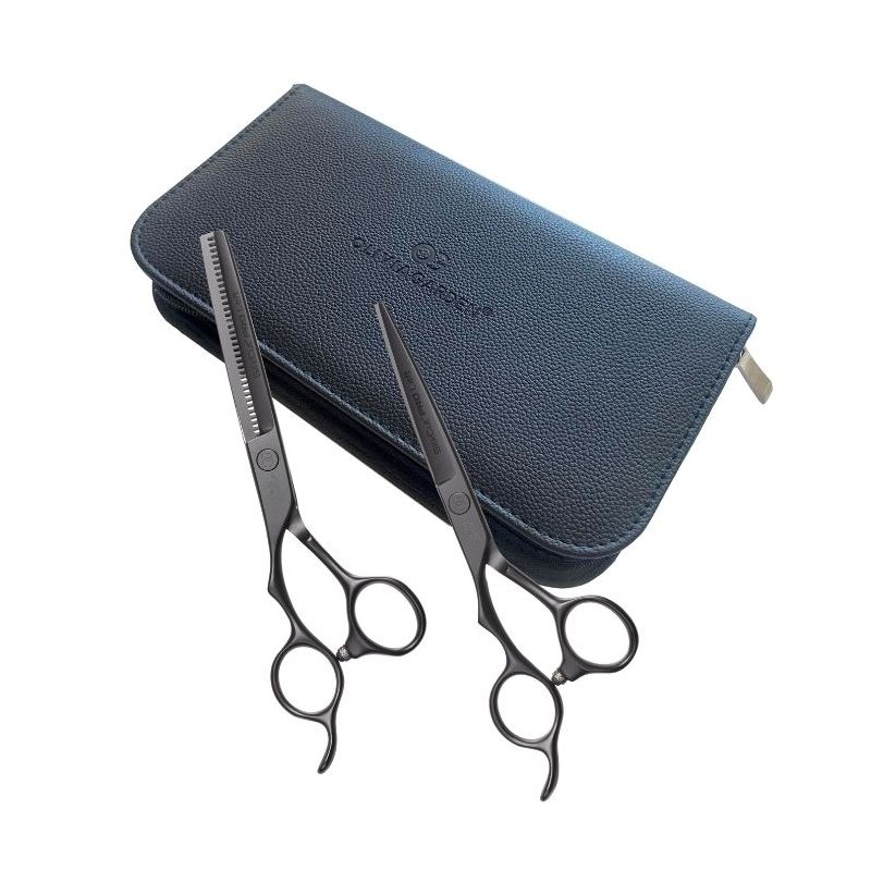 Set ciseaux de coupe et effileur 5.75' gaucher Silkcut Pro Matt Olivia Garden