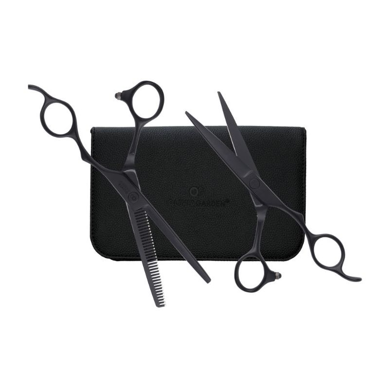 Set ciseaux de coupe 5.00' et effileur 6' 35 dents Sillcut Pro Matt Olivia Garden