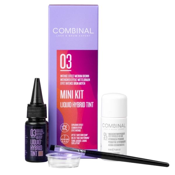 Mini Kit Teinture Hybride sourcils Châtain medium Combinal