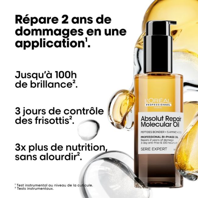 Huile bi-phase réparatrice Absolut Repair Molecular L'Oréal Professionnel 90ML