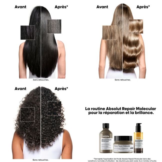 Huile bi-phase réparatrice Absolut Repair Molecular L'Oréal Professionnel 90ML