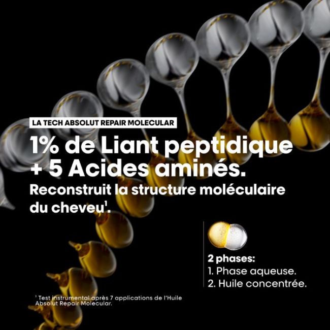 Huile bi-phase réparatrice Absolut Repair Molecular L'Oréal Professionnel 90ML