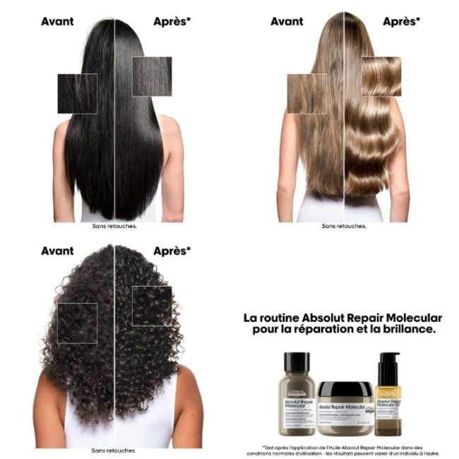 Huile bi-phase réparatrice Absolut Repair Molecular L'Oréal Professionnel 30ML