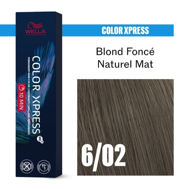Coloration Color Xpress 6/02 Blond Foncé Naturel Mat Wella 60ML