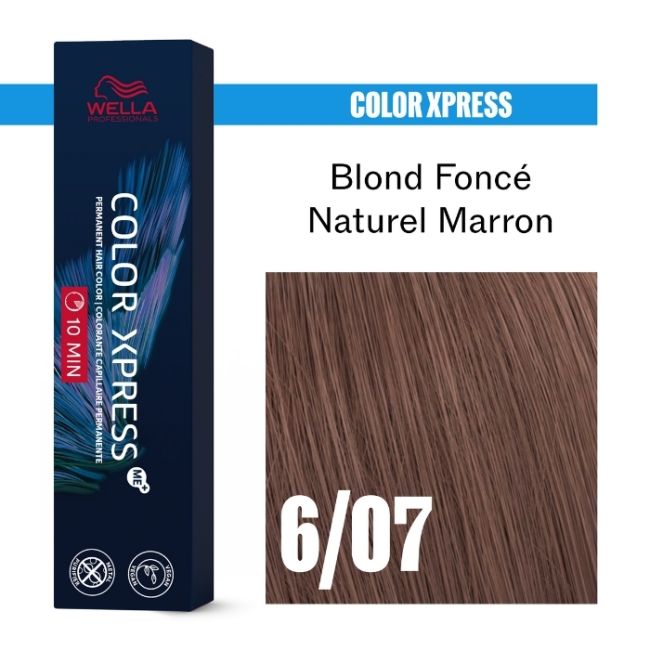 Coloration Color Xpress 6/07 Blond Foncé Naturel Marron Wella 60ML
